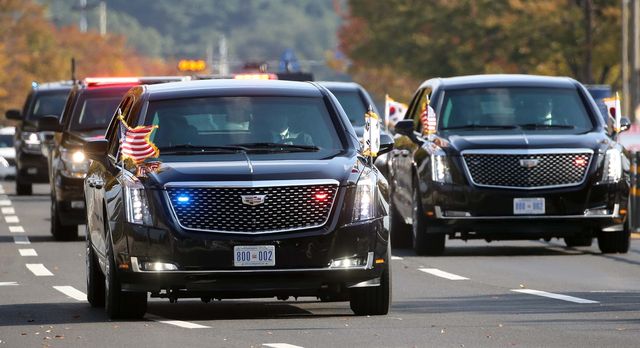 경주박물관 도착하는 트럼프 대통령