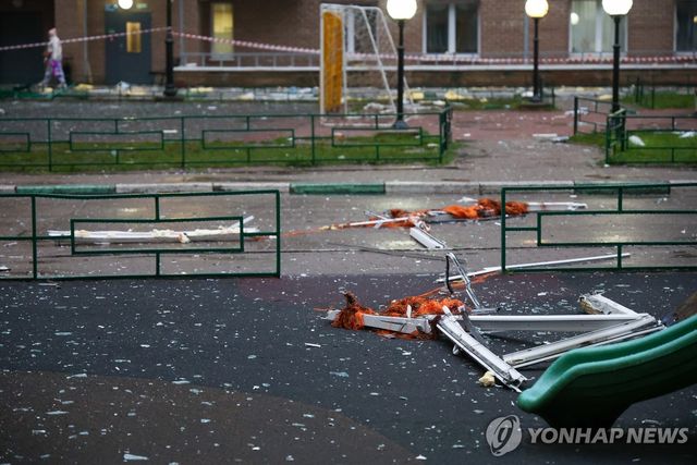 지난 24일 드론 공격 받은 모스크바주 주거지역