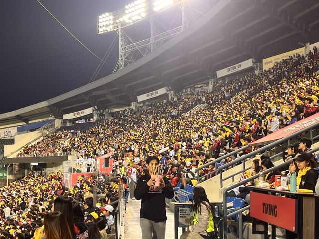 잠실야구장에 모여 대전 KS 3차전에 나선 LG 선수단을 응원하는 팬들