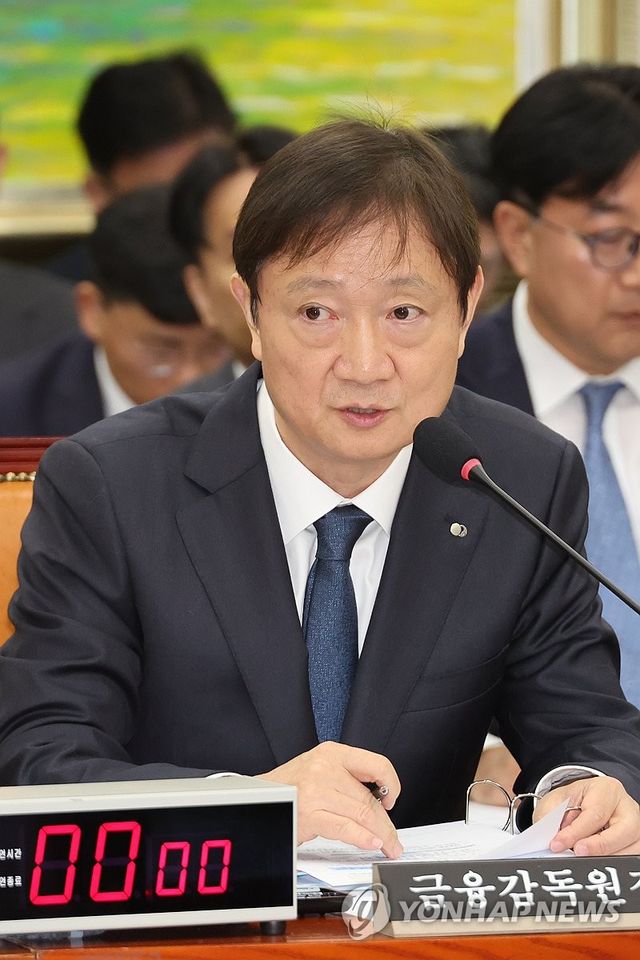 답변하는 이찬진 금감원장