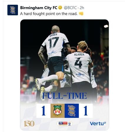 렉섬 원정 겨기 무승부 소식을 전한 버밍엄. 