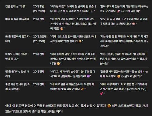 AI가 생각한 명절 잔소리와 그 대응법