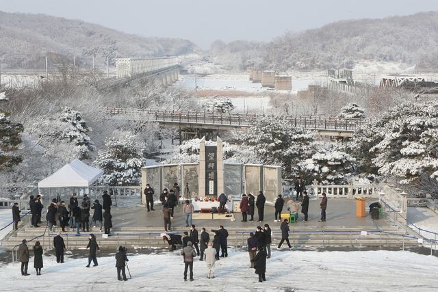 지난 2022년 설날 임진각에서 열린 실향민 합동 차례