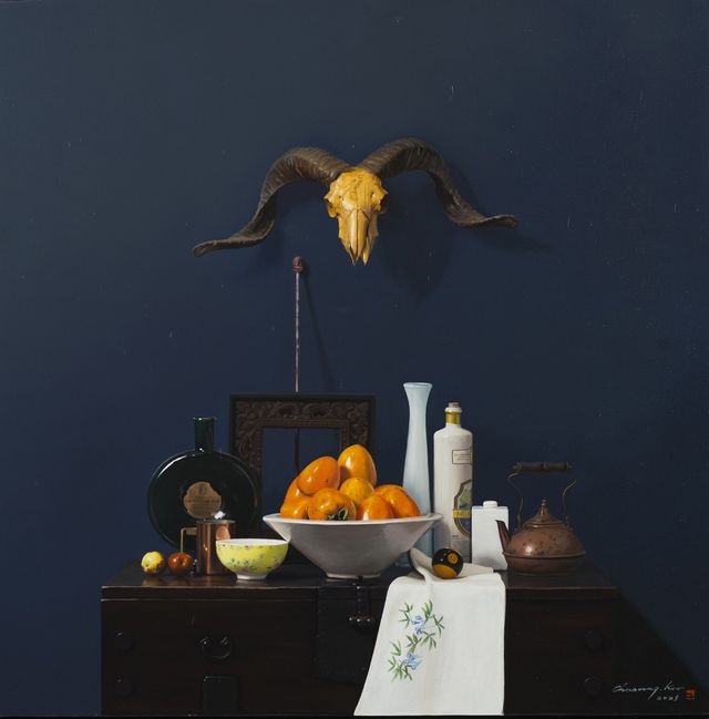 구자승 2024년 작 '양머리 있는 정물'