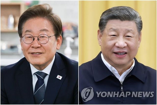 이재명 대통령(왼쪽)과 시진핑 중국 국가주석