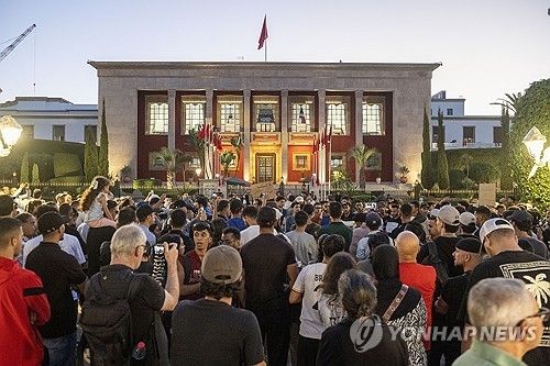 5일(현지시간) 모로코 수도 라바트에서 열린 Z세대 시위 현장