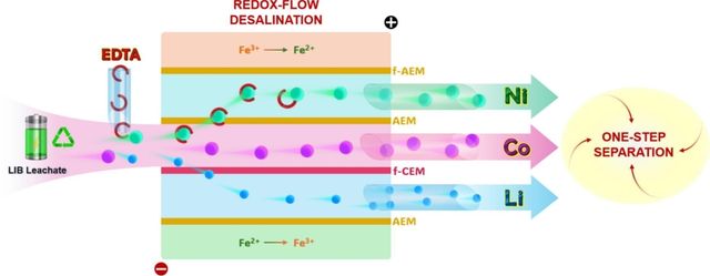 원스텝 전기화학 분리시스템 모식도
