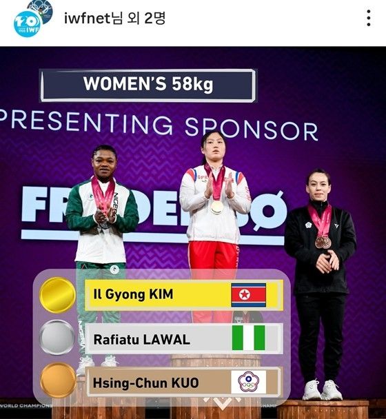 2025 세계역도선수권 여자 58㎏급 메달리스트