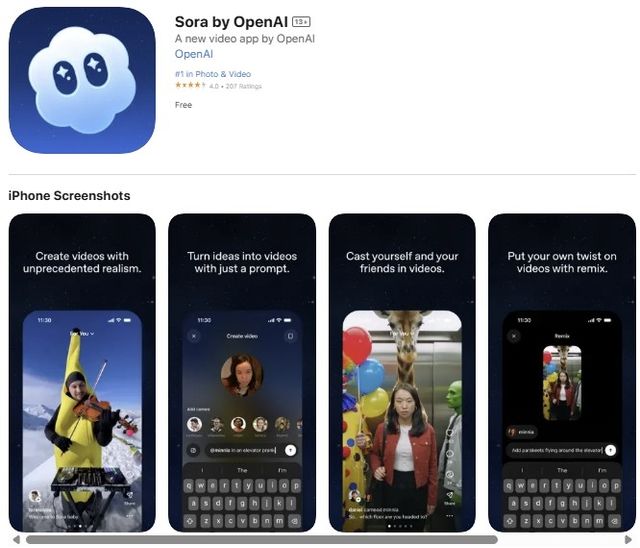 오픈AI 동영상 앱 '소라'