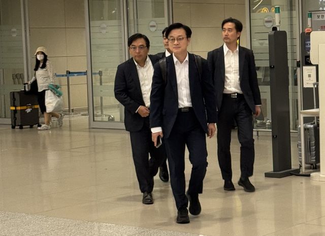 방미 마치고 귀국하는 김정관 산업통상부 장관