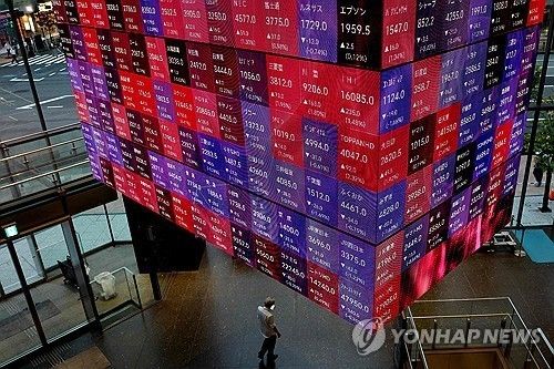 일본 닛케이지수 현황판