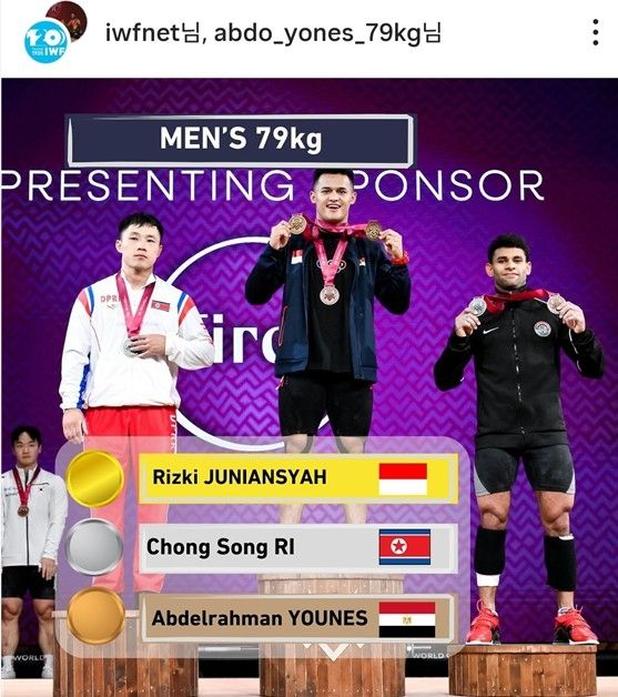 2025 세계역도선수권 남자 79㎏급 메달리스트