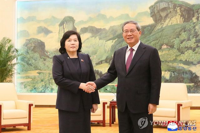 중국 총리 만난 최선희 북한 외무상