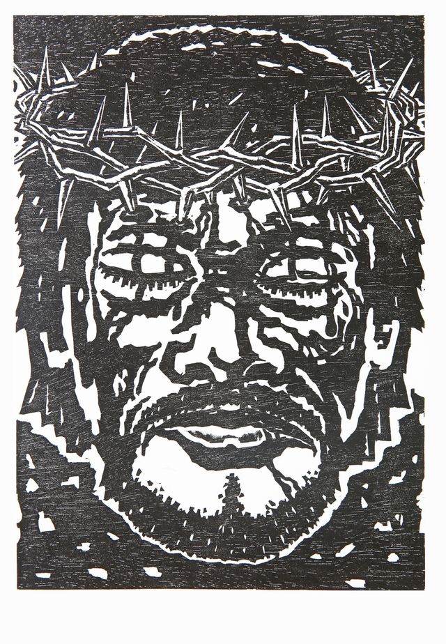 '마가복음 전남 방언' 삽화 '가시관을 쓰신 예수'