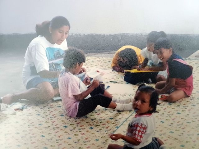 의료시설 옥상에서 장애아동 돌봄 활동