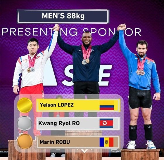 2025 세계역도선수권 남자 88㎏급 메달리스트