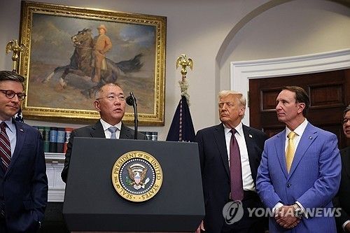 지난 3월 대미 투자 발표하는 정의선 현대차 회장