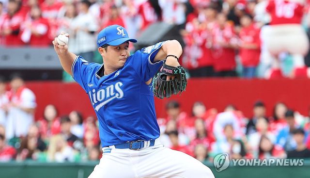 삼성 선발 최원태 역투