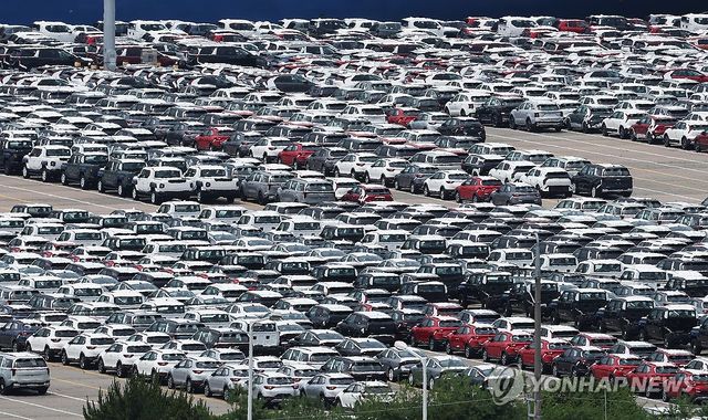 경기 평택항 수출용 자동차