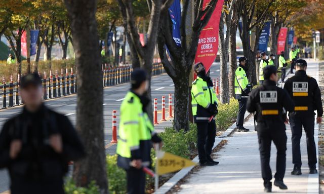 경찰 배치된 한중 정상회담장 인근