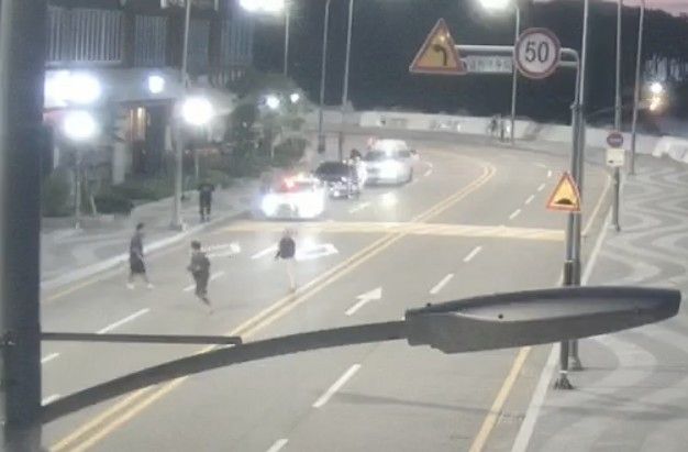 2025년 8월 부산 해운대 한 도로에서 벌어진 다툼 장면