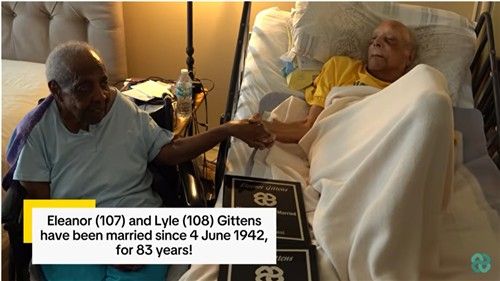 '세계 최장 부부' 기록 세운 미국 기튼스 부부