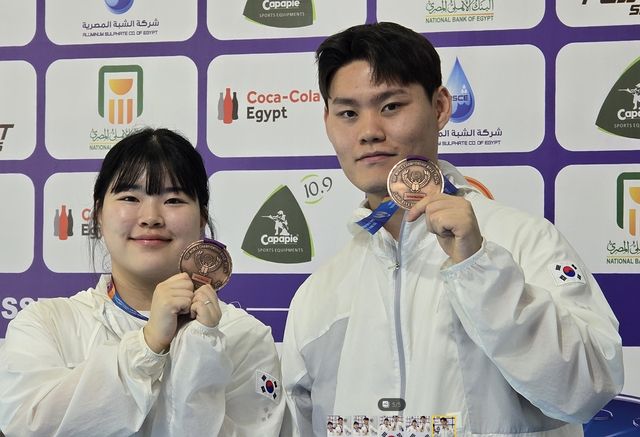 혼성 권총에서 동메달을 합작한 오예진-홍수현