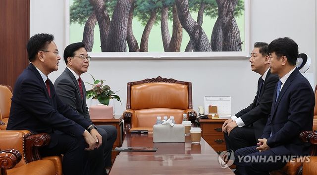 여야 원내대표 회동