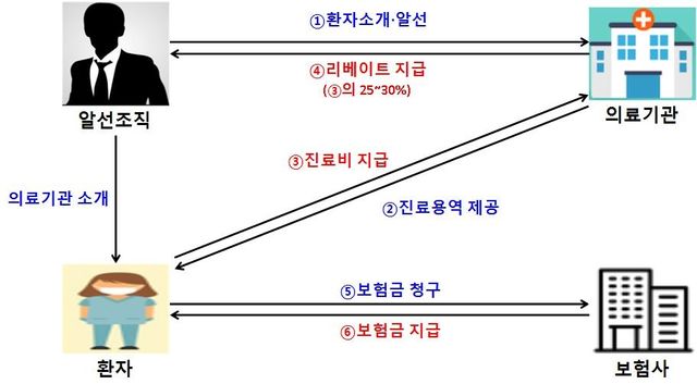 의료 기관 '다단계 리베이트' 범행 구조
