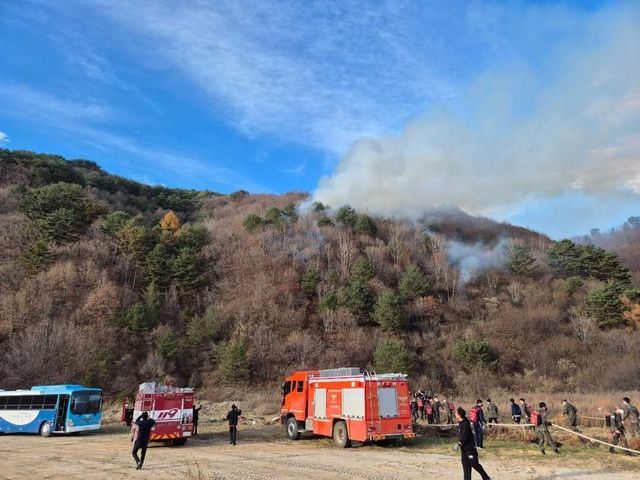영월 산불 진화 현장