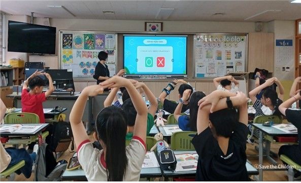 어린이가 만드는 기후세상 프로그램 수업 모습