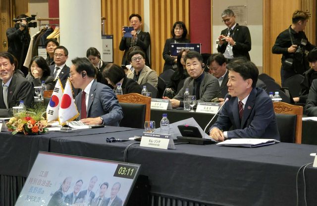 한미일 삼각 바이오 벨트 구축 제안하는 김진태 강원지사