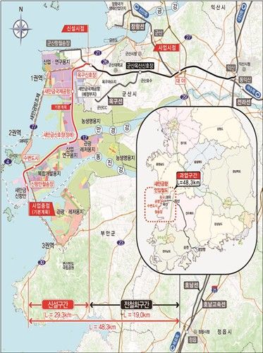 새만금항 인입철도 위치도