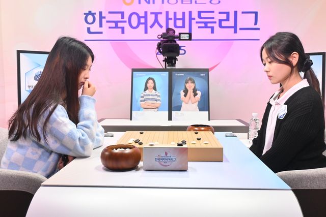 우이밍(왼쪽) 6단이 김경은 5단에게 불계승했다.