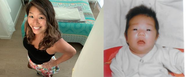  미국으로 입양된 커트니 루지씨의 현재(왼쪽)와 과거 모습