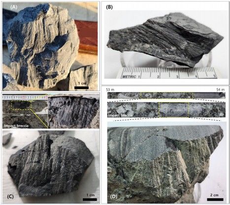 합천 운석 충돌구 시추코어 현장에서 발견된 충격원뿔암