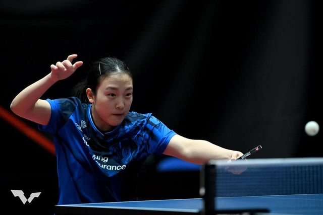 WTT 시리즈 경기에 나선 삼성생명의 김성진