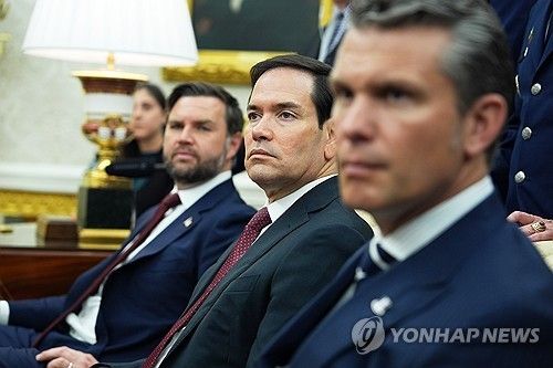 밴스 부통령(왼쪽부터)과 루비오 장관, 헤그세스 장관