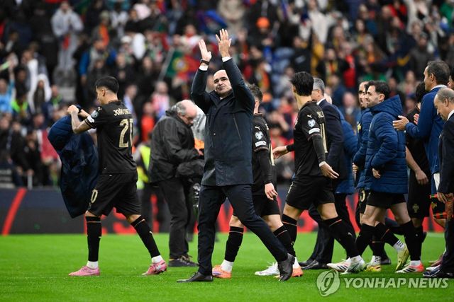 월드컵 본선행을 확정하고 기뻐하는 포르투갈 대표팀 선수들