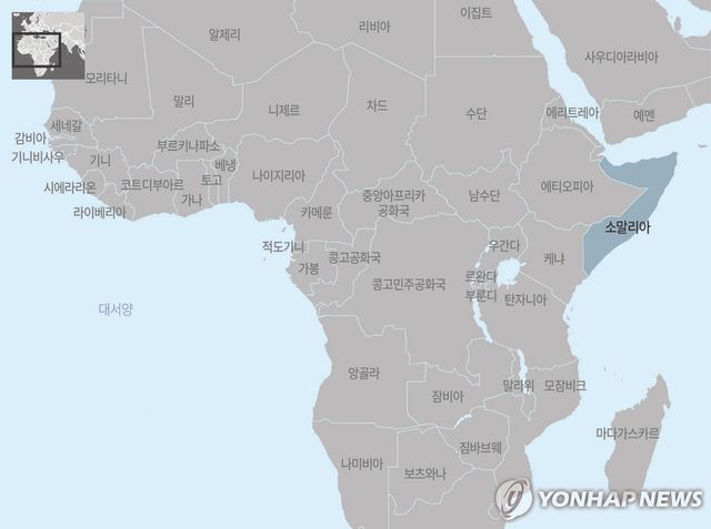 아프리카 소말리아 지도