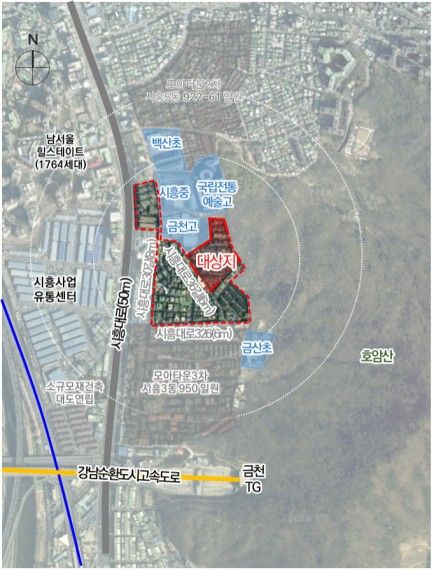 시흥3동 1005번지 일대 위치도