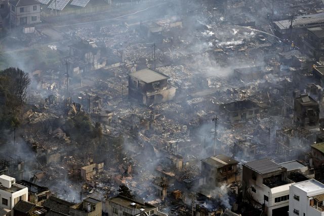 일본 오이타현 시가지서 대형 화재…170채 이상 불타
