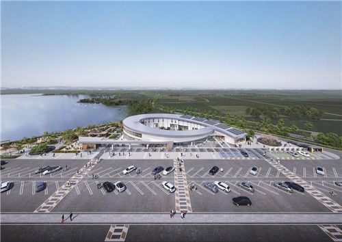 김제평야 볍씨 모양 본뜬 김제휴게소 모습