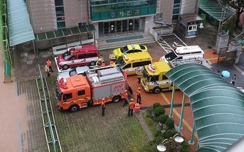 지난 13일 대인고로 출동한 소방 당국