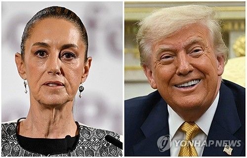 클라우디아 셰인바움 멕시코 대통령(왼쪽)과 도널드 트럼프 미국 대통령