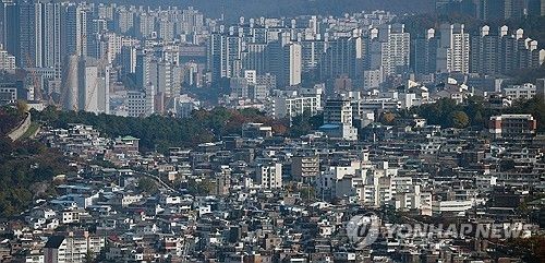 서울 남산에서 바라본 아파트 등 주택 모습 [연합뉴스 자료사진]
