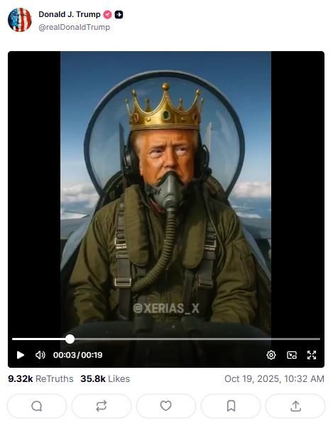 트럼프가 트루스소셜에 올린 AI 생성 영상