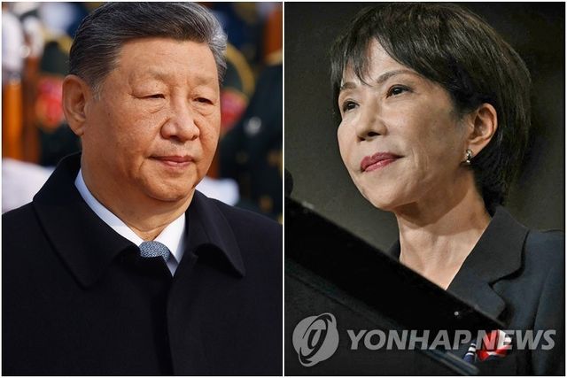 시진핑 중국 국가주석(왼쪽)과 다카이치 사나에 일본 총리