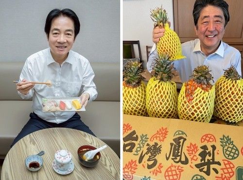 라이칭더 대만 총통의 '초밥 인증샷'과 아베 신조 전 총리의 '파인애플 인증샷' 
