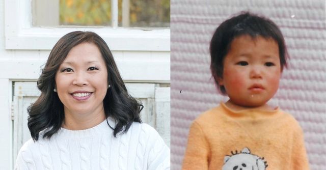 미국으로 입양된 케이샤 웨버씨의 현재(왼쪽)와 과거 모습